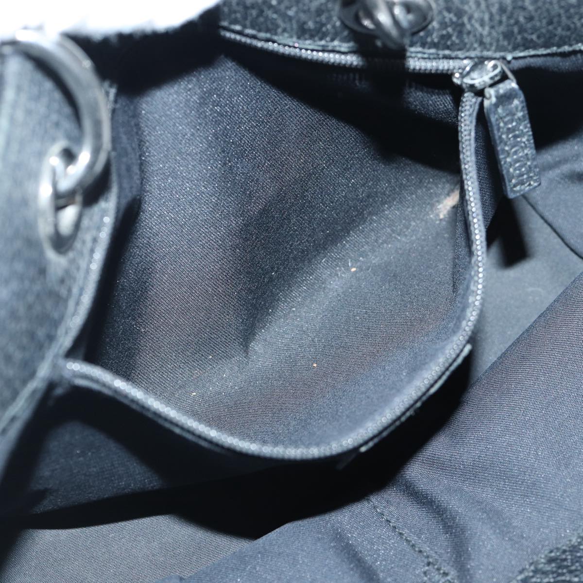 GUCCI GG Canvas Hand Bag Black Silver 120844 87404
