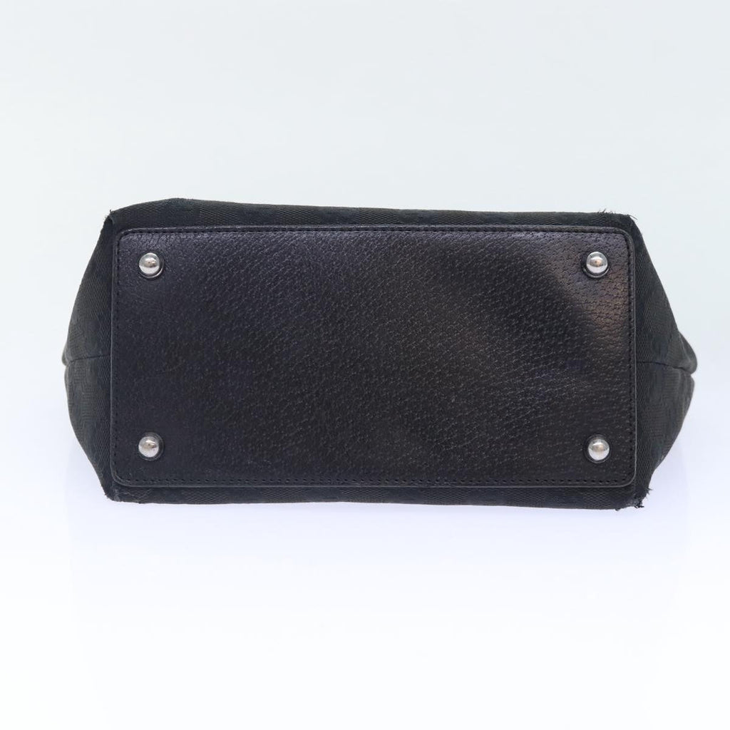 GUCCI GG Canvas Hand Bag Black Silver 120844 87404