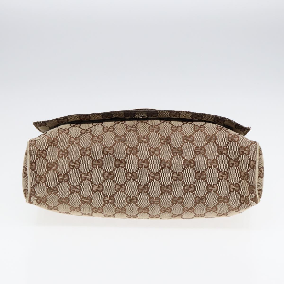 GUCCI GG Canvas Shoulder Bag Beige Silver 146236 87424