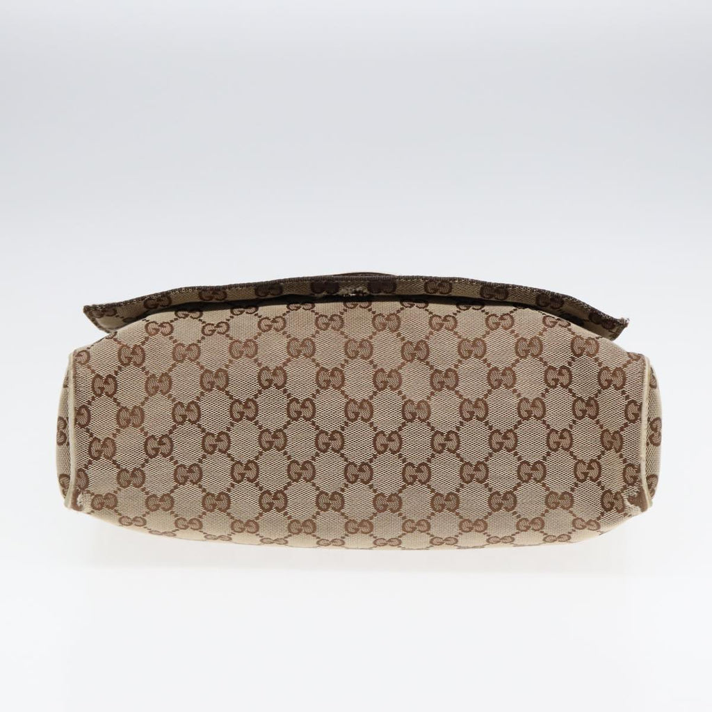 GUCCI GG Canvas Shoulder Bag Beige Silver 146236 87424