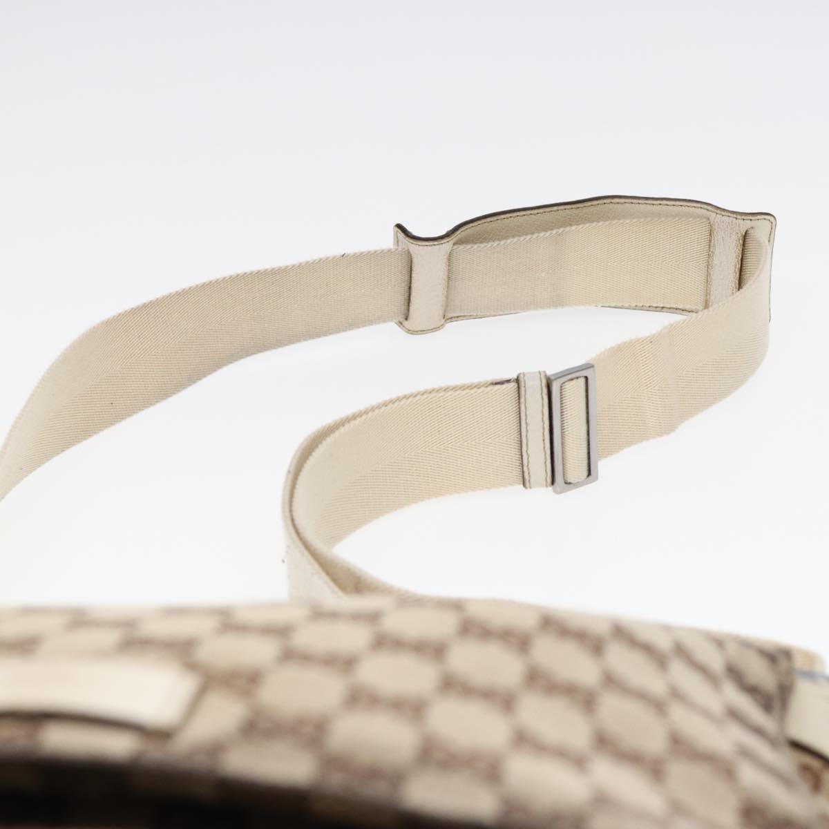 GUCCI GG Canvas Shoulder Bag Beige Silver 146236 87424