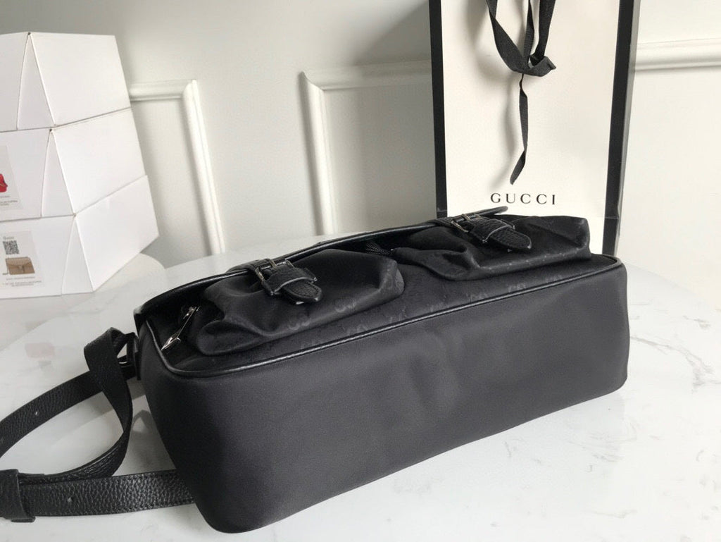 Glami Shoulder Bag Nylon Shima Black Glami Embossed For Men 13.8in/35cm Glami