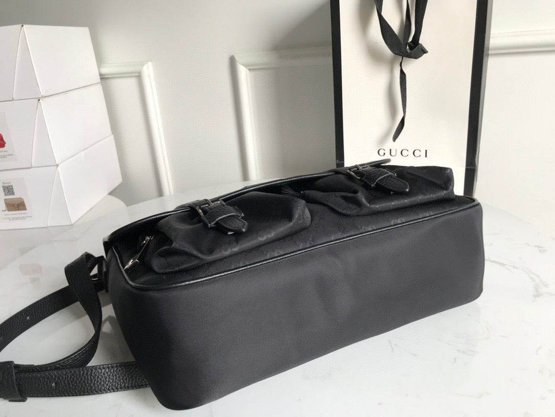 Glami Shoulder Bag Nylon Shima Black Glami Embossed For Men 13.8in/35cm Glami