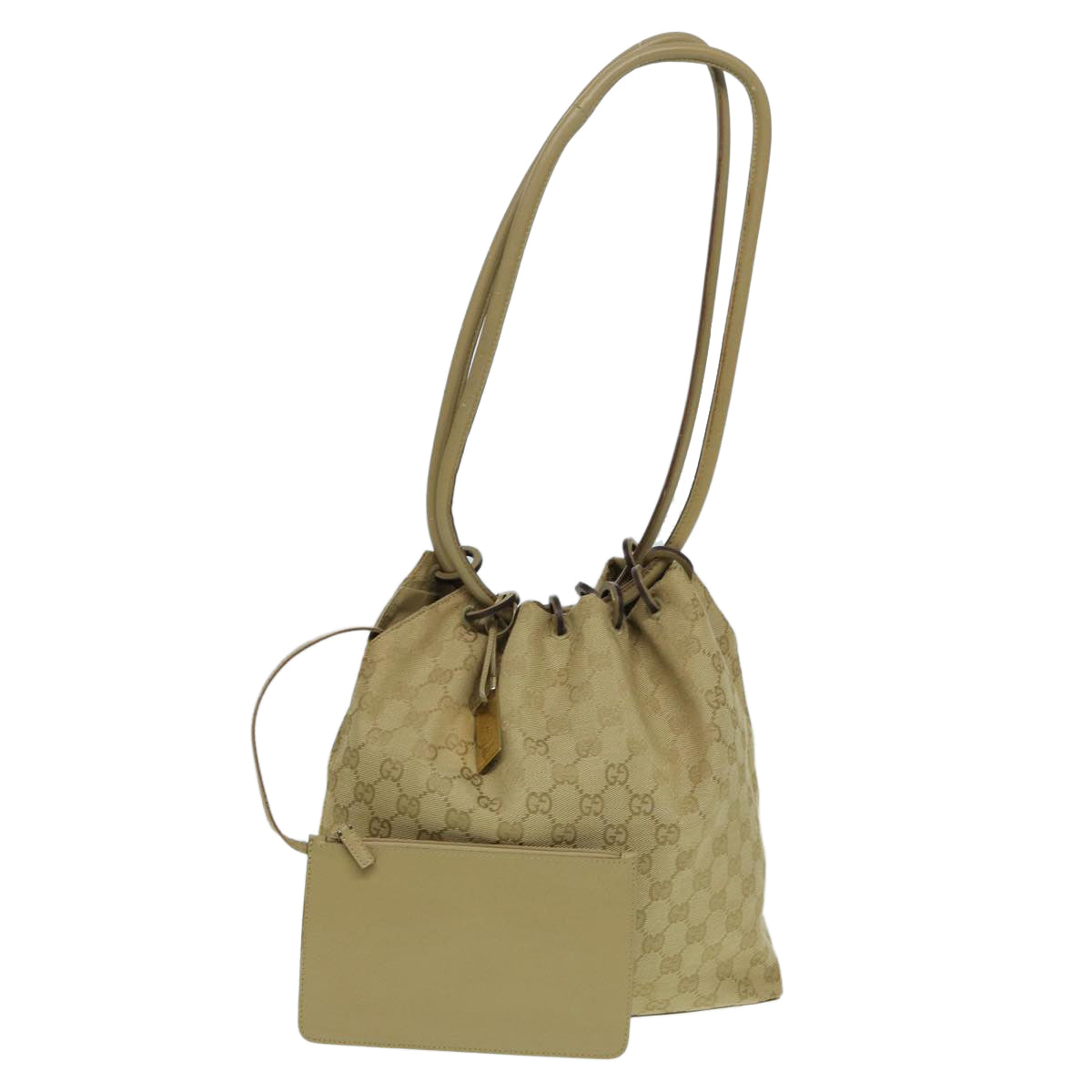 GUCCI GG Canvas Shoulder Bag Beige 90644 87426
