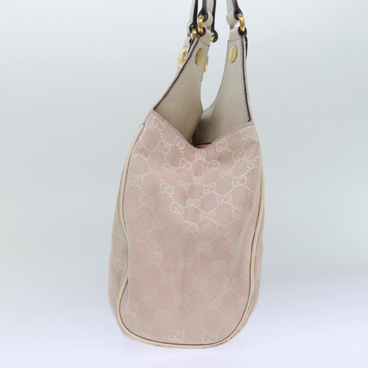 GUCCI GG Canvas Shoulder Bag Pink Gold 154981 87427