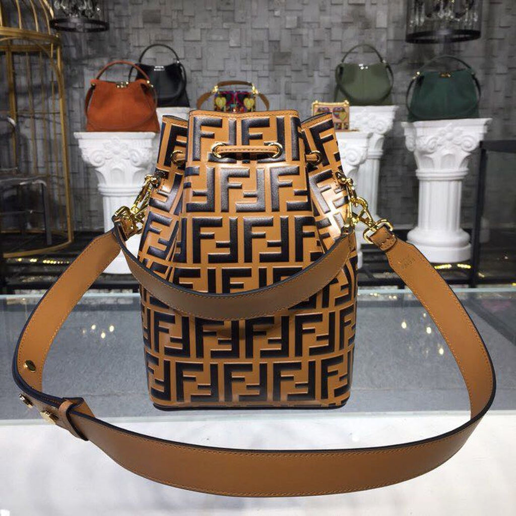 FI Mon Tresor Bucket Bag Brown For Women, Bags, Shoulder And Crossbody Bags 9in/23cm FF 8BT298