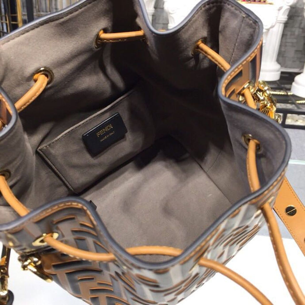 FI Mon Tresor Bucket Bag Brown For Women, Bags, Shoulder And Crossbody Bags 9in/23cm FF 8BT298