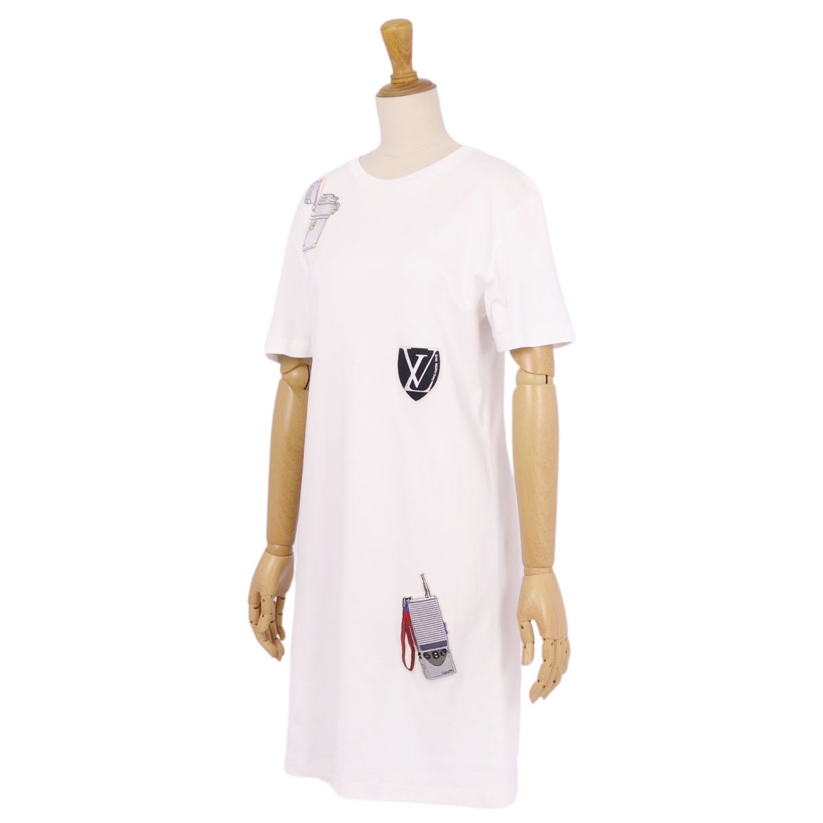 Louis Vuitton One Earrings   y Short Sleeve Wappen Tops  M White