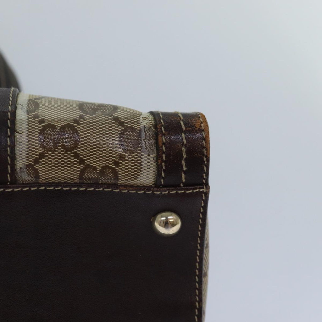 GUCCI GG Canvas Hand Bag Coated Canvas Beige 87619