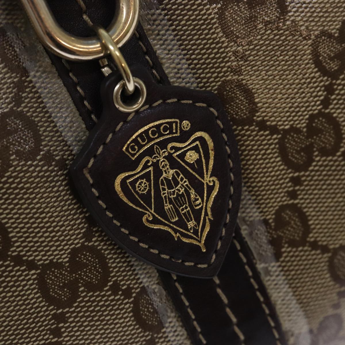 GUCCI GG Canvas Hand Bag Coated Canvas Beige 87619