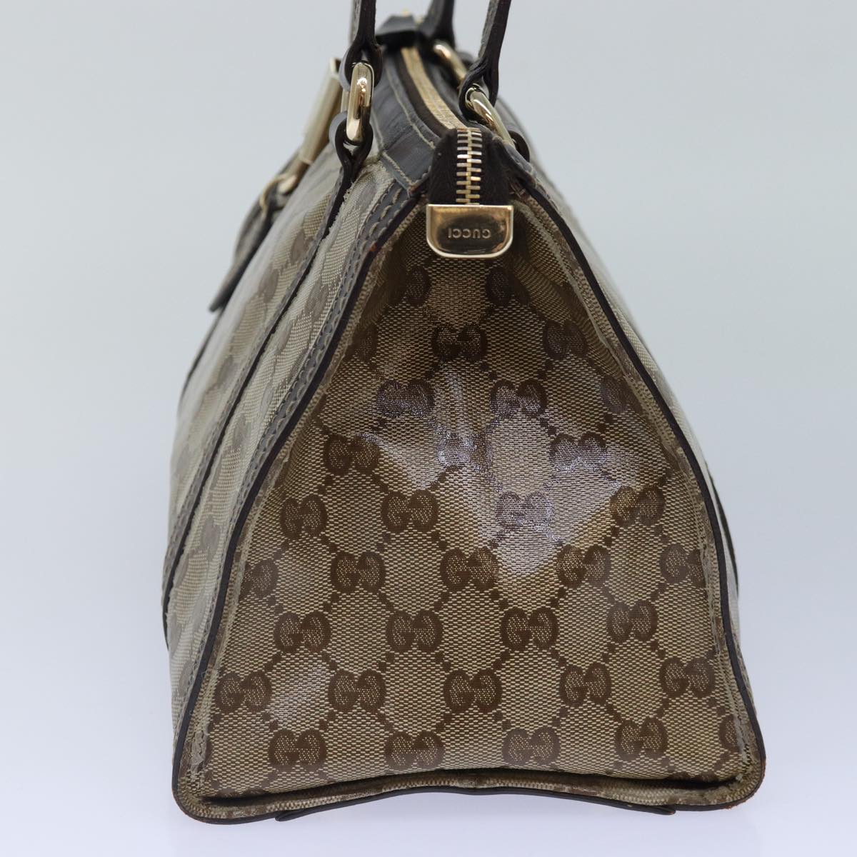 GUCCI GG Canvas Hand Bag Coated Canvas Beige 87619