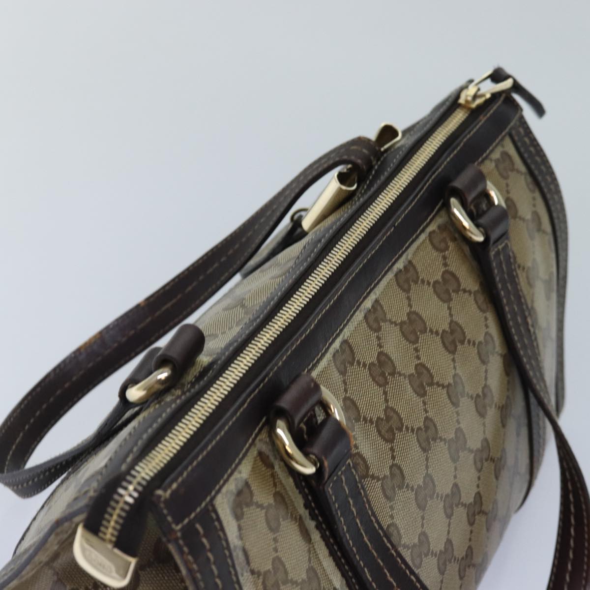 GUCCI GG Canvas Hand Bag Coated Canvas Beige 87619
