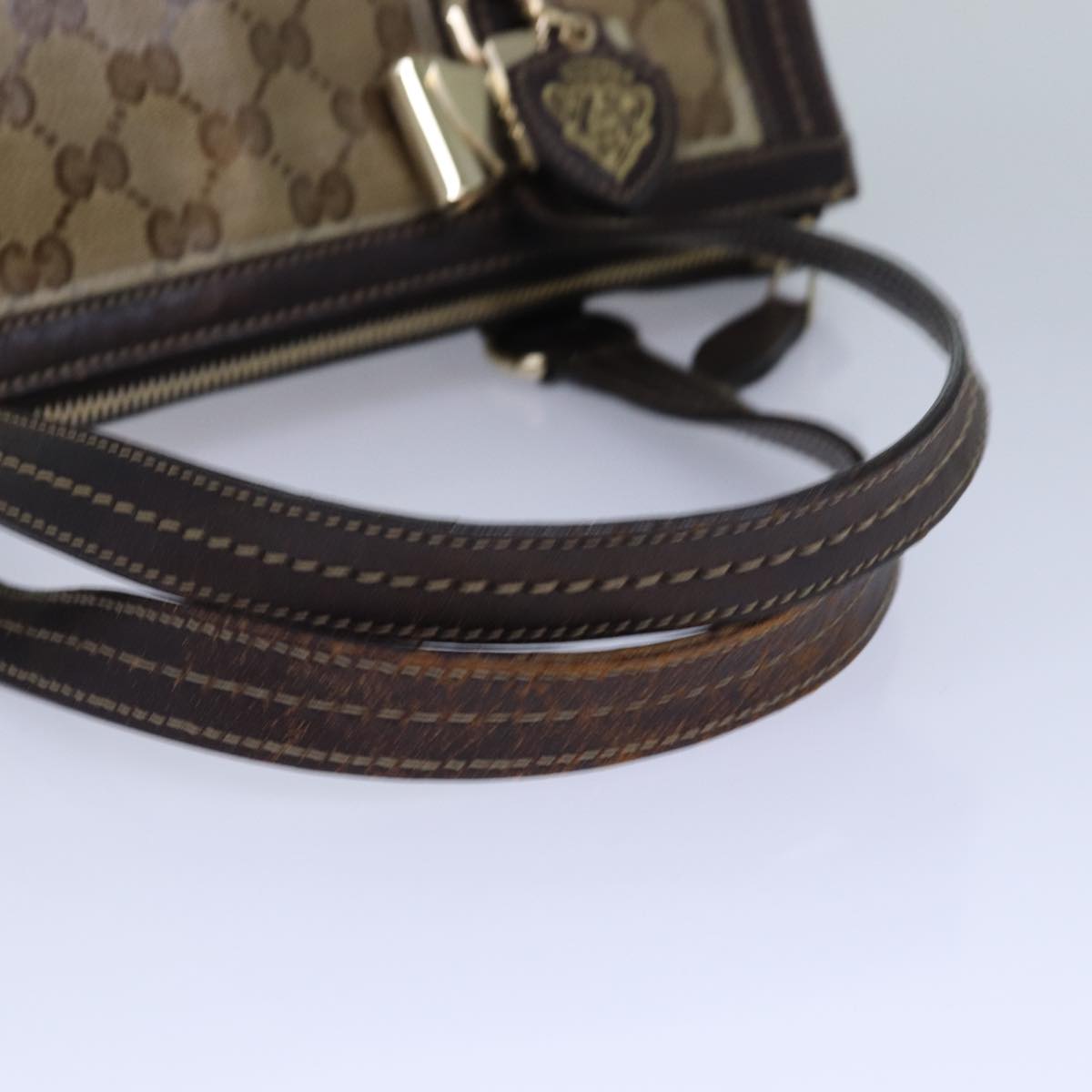GUCCI GG Canvas Hand Bag Coated Canvas Beige 87619