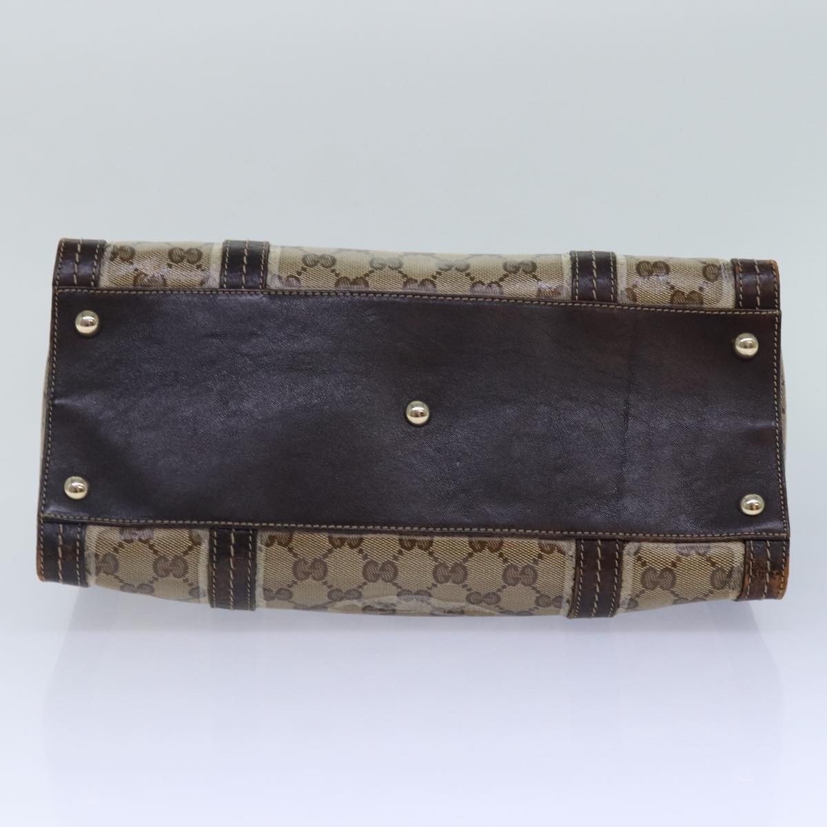GUCCI GG Canvas Hand Bag Coated Canvas Beige 87619