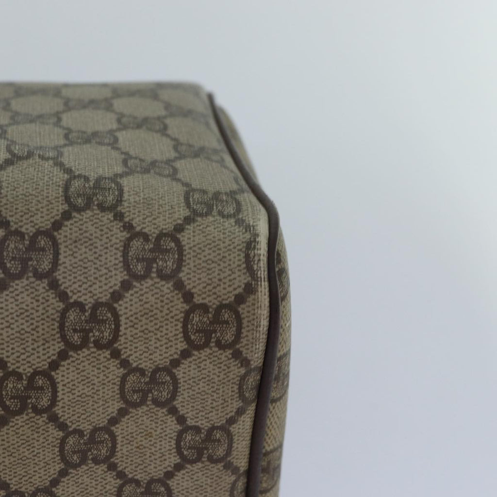 GUCCI GG Canvas Boston Bag PVC Leather Beige 87620