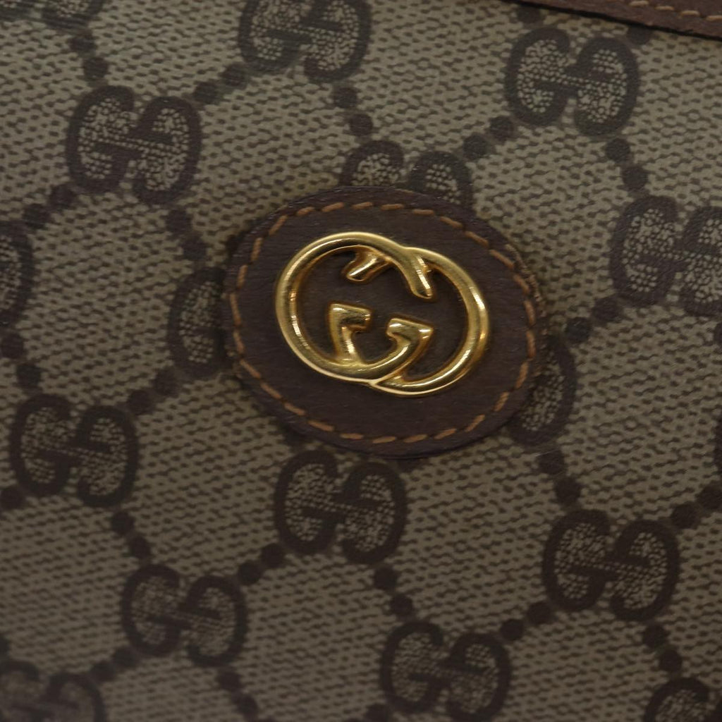 GUCCI GG Canvas Boston Bag PVC Leather Beige 87620