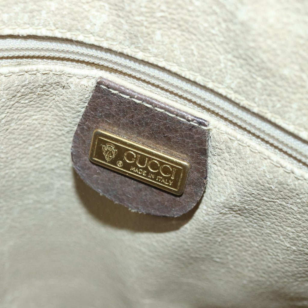 GUCCI GG Canvas Boston Bag PVC Leather Beige 87620