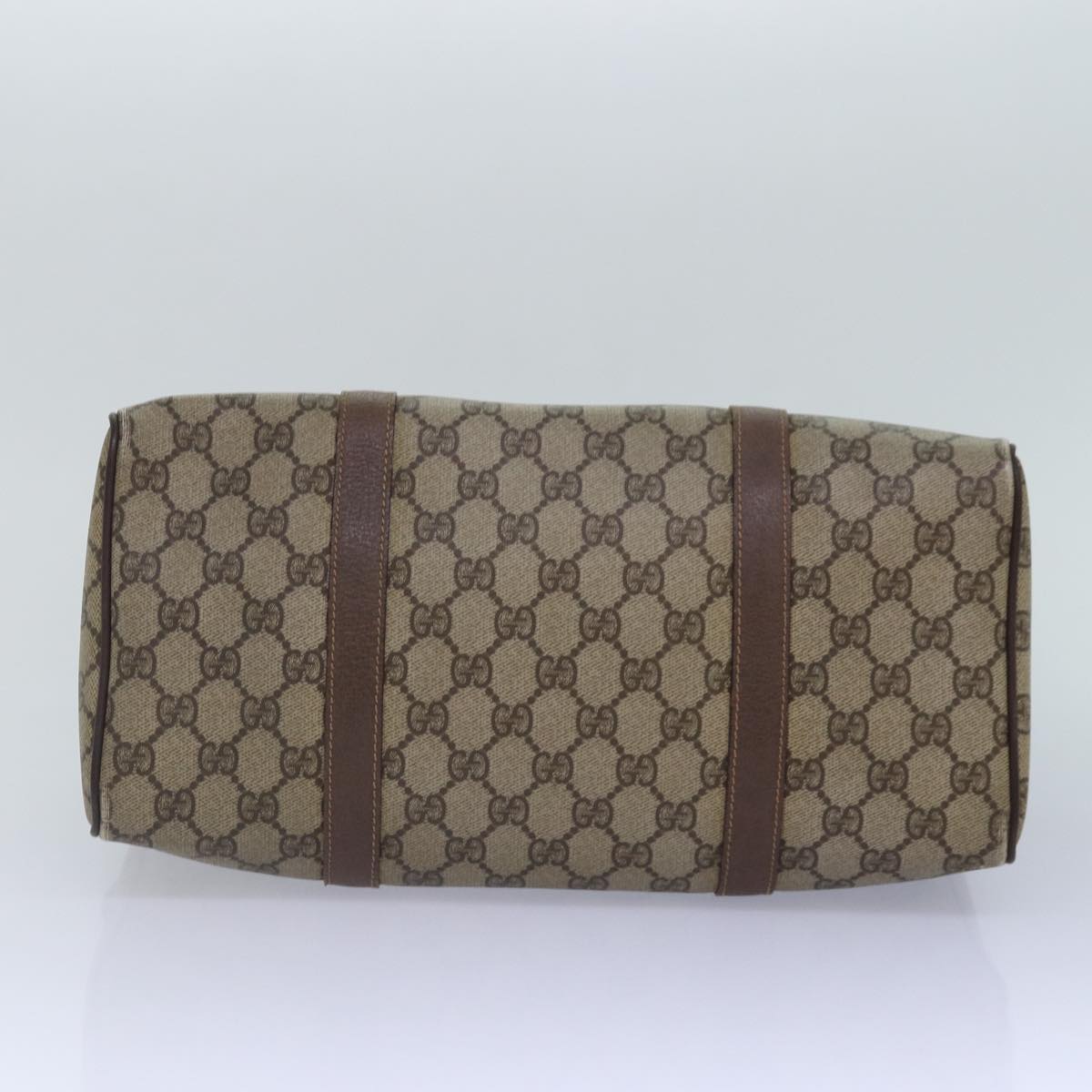 GUCCI GG Canvas Boston Bag PVC Leather Beige 87620
