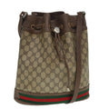 GUCCI GG Supreme Web Sherry Line Shoulder Bag PVC Beige gold 87621