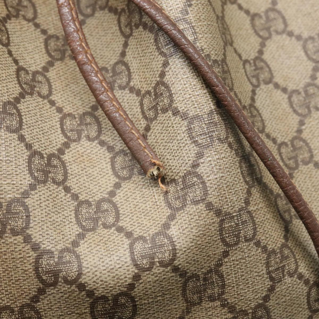 GUCCI GG Supreme Web Sherry Line Shoulder Bag PVC Beige gold 87621
