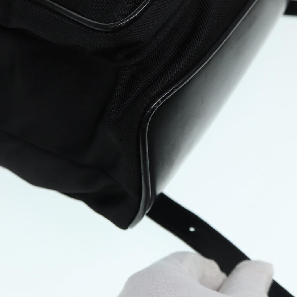 GUCCI Bamboo Backpack Canvas patent leather Black Silver 87626