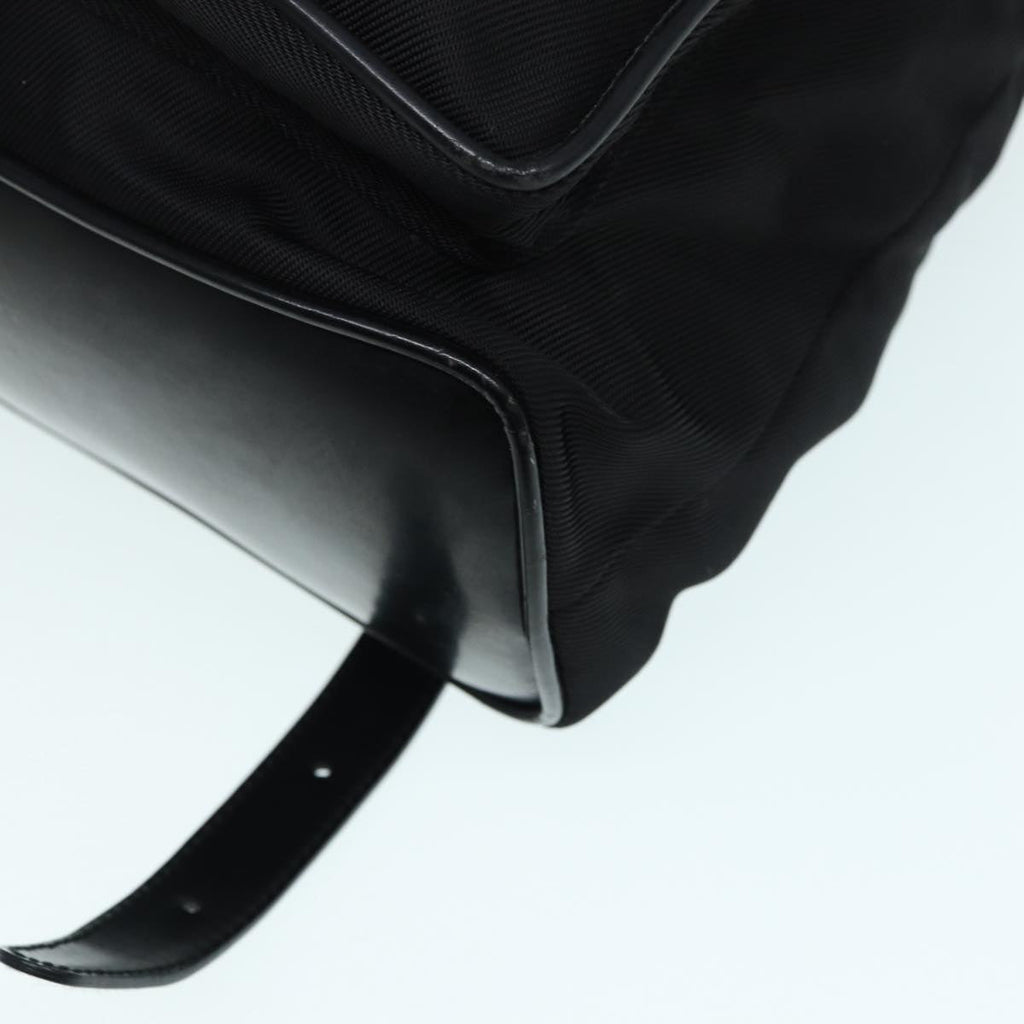 GUCCI Bamboo Backpack Canvas patent leather Black Silver 87626