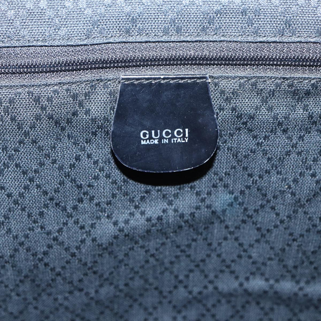 GUCCI Bamboo Backpack Canvas patent leather Black Silver 87626