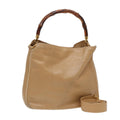 GUCCI Shoulder Bag Leather 2way Beige Gold 001 1705 1638 87627