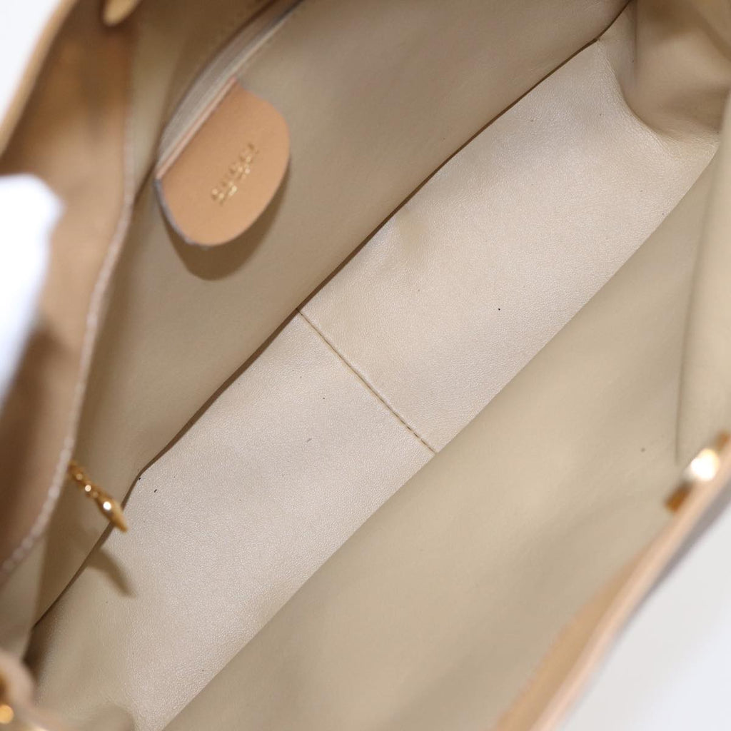 GUCCI Shoulder Bag Leather 2way Beige Gold 001 1705 1638 87627