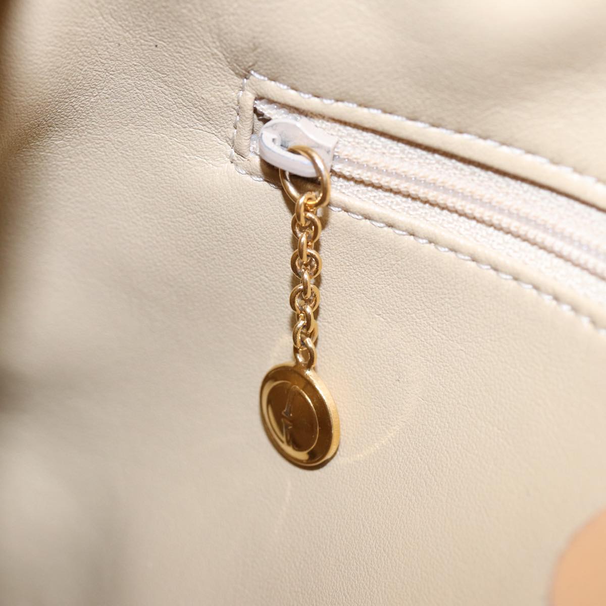 GUCCI Shoulder Bag Leather 2way Beige Gold 001 1705 1638 87627