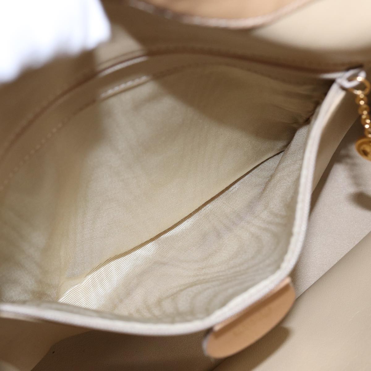 GUCCI Shoulder Bag Leather 2way Beige Gold 001 1705 1638 87627