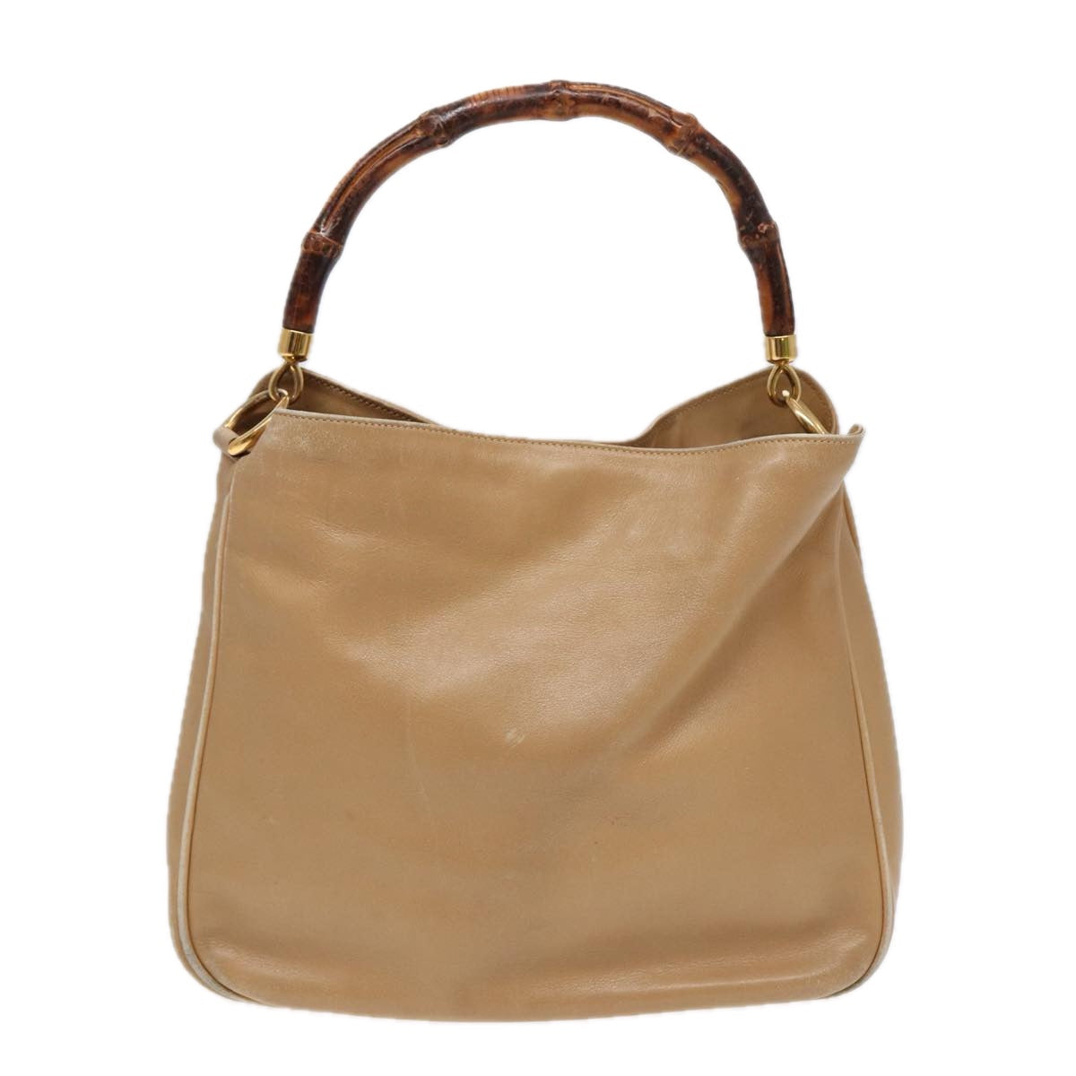GUCCI Shoulder Bag Leather 2way Beige Gold 001 1705 1638 87627