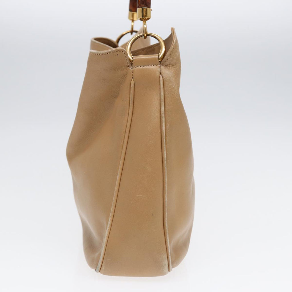 GUCCI Shoulder Bag Leather 2way Beige Gold 001 1705 1638 87627