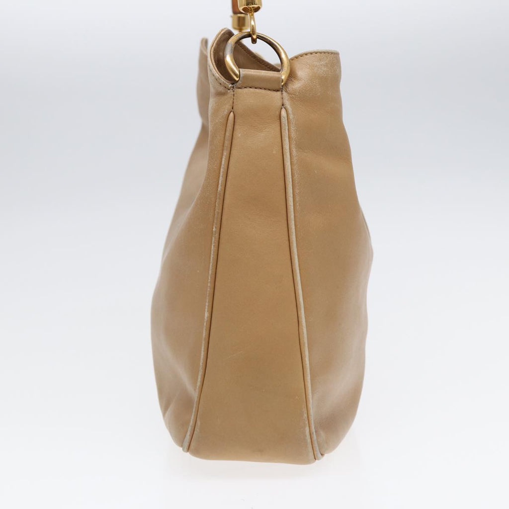 GUCCI Shoulder Bag Leather 2way Beige Gold 001 1705 1638 87627
