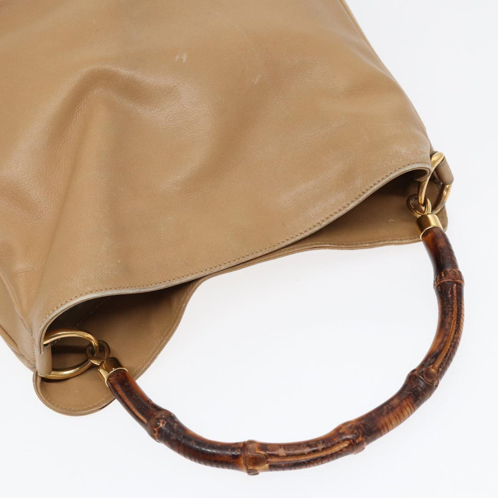GUCCI Shoulder Bag Leather 2way Beige Gold 001 1705 1638 87627