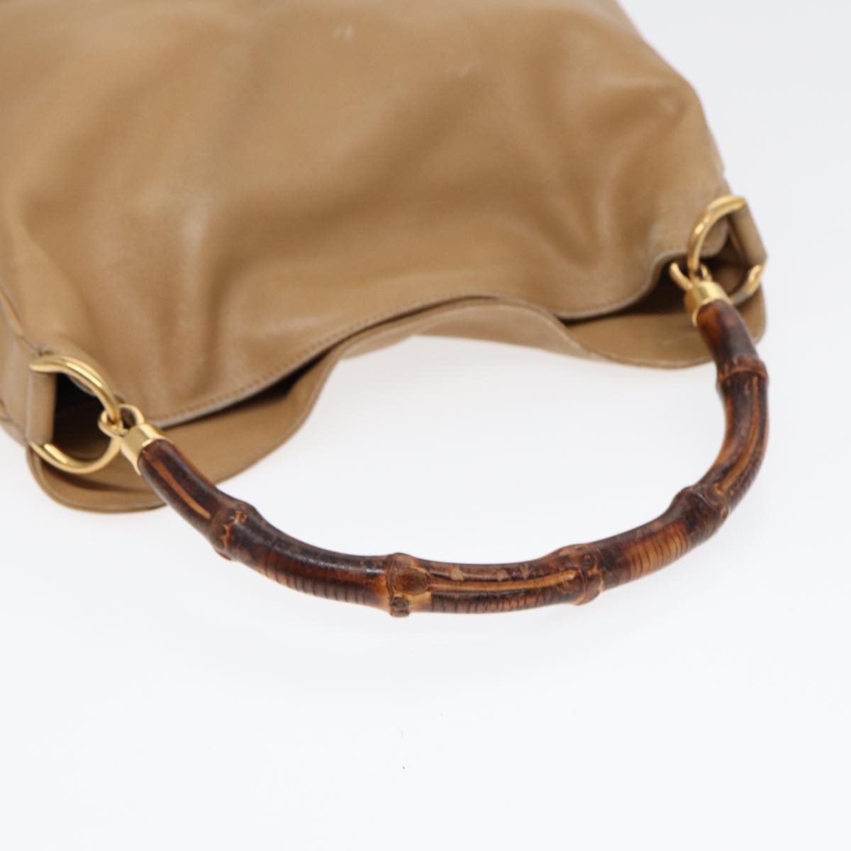 GUCCI Shoulder Bag Leather 2way Beige Gold 001 1705 1638 87627