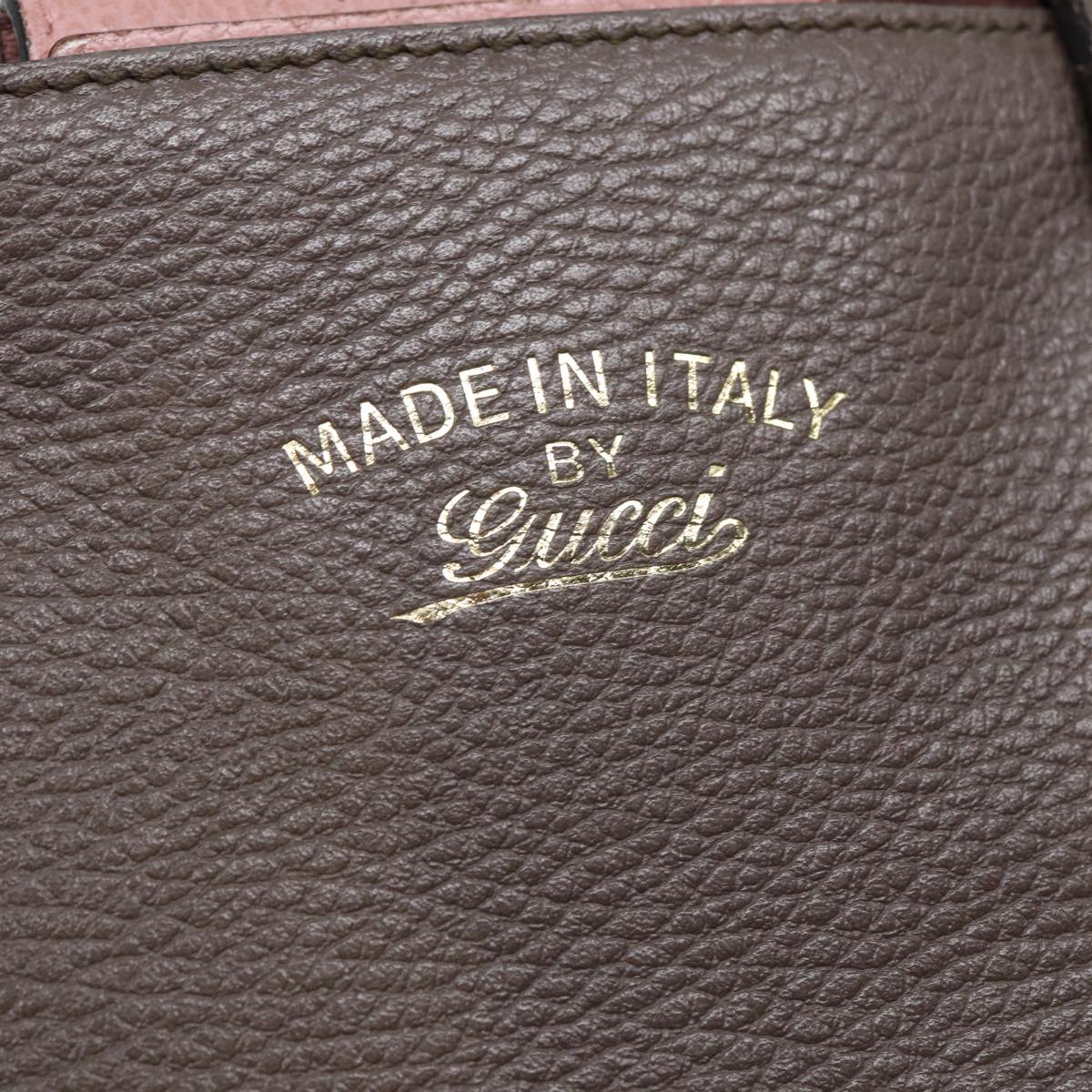 GUCCI Tote Bag Leather Gray Gold 354408 87628