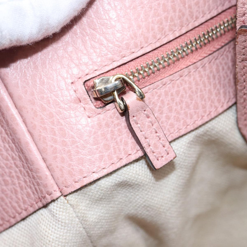 GUCCI Tote Bag Leather Gray Gold 354408 87628