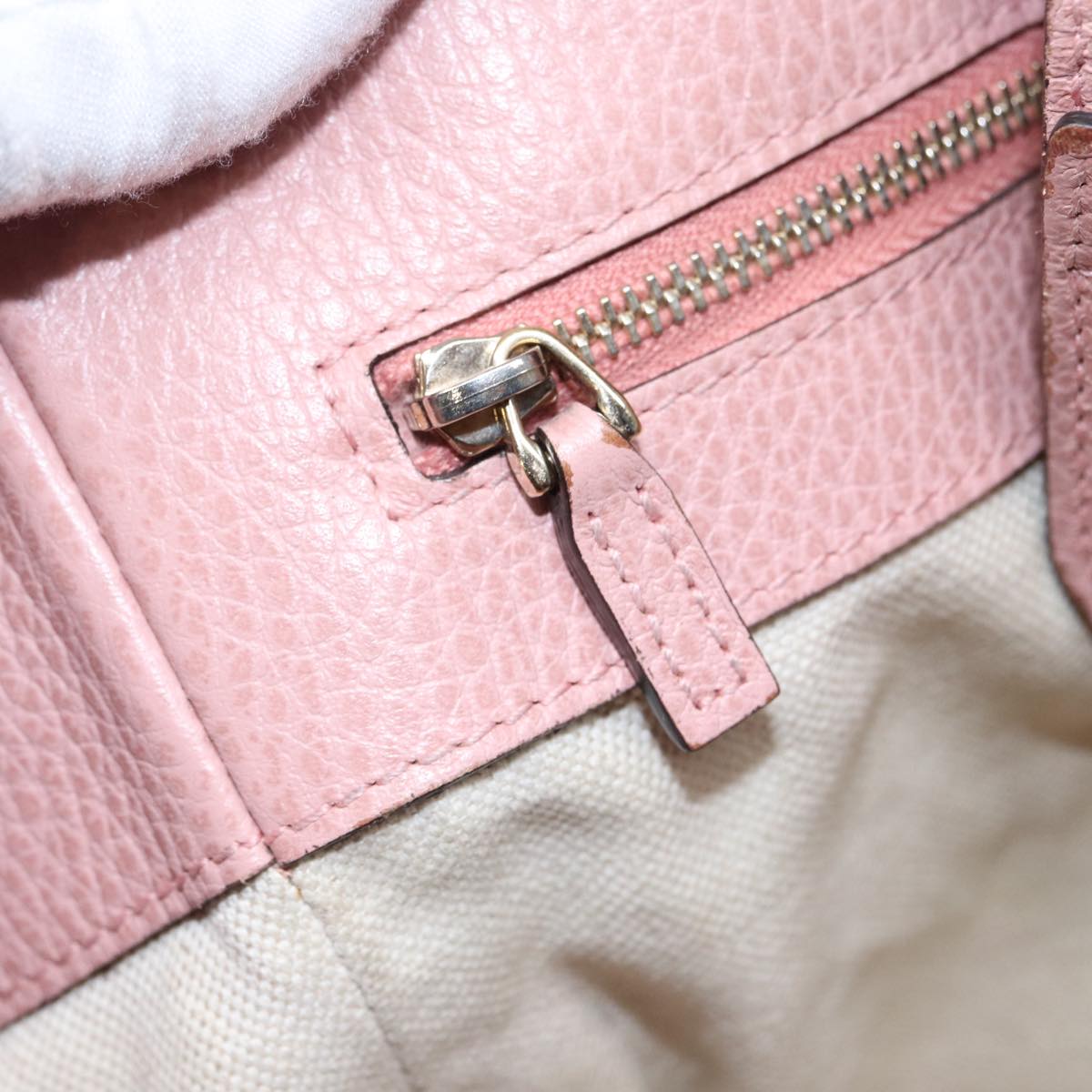 GUCCI Tote Bag Leather Gray Gold 354408 87628