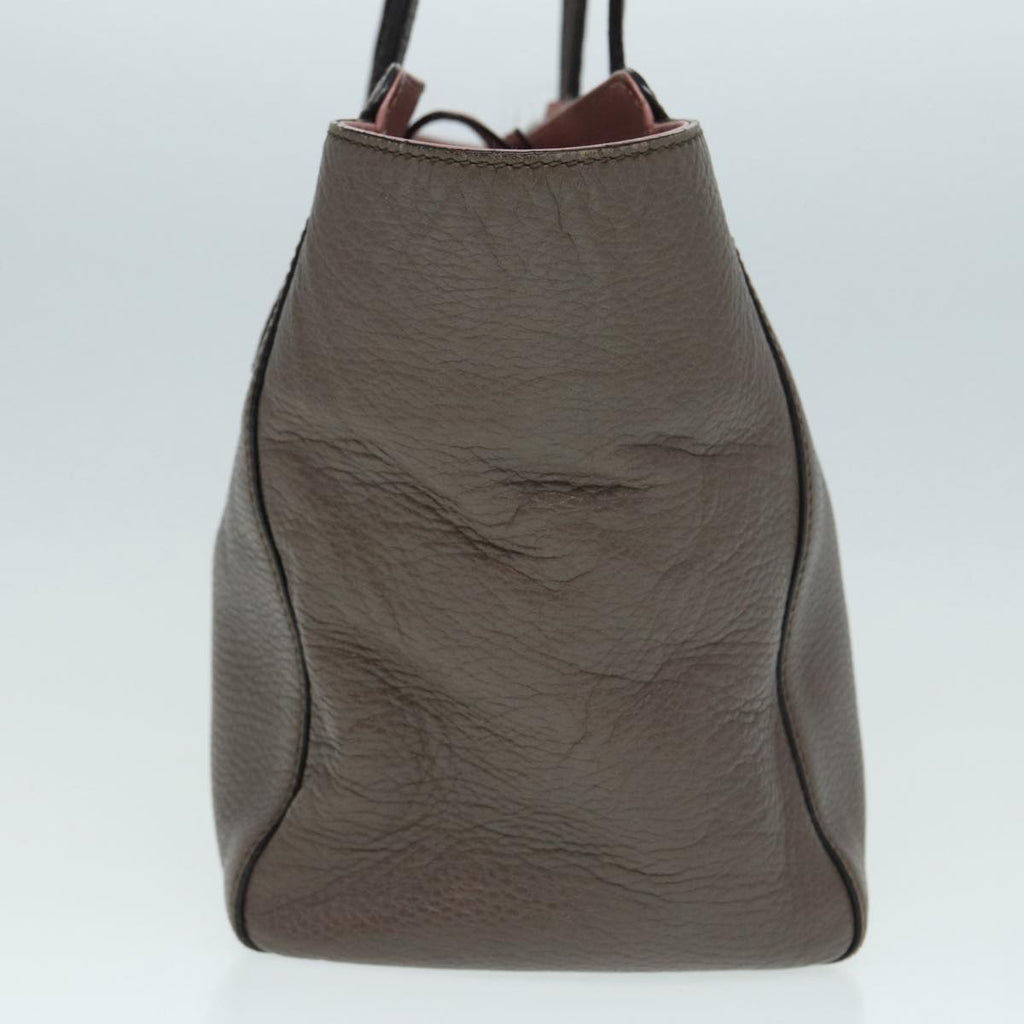GUCCI Tote Bag Leather Gray Gold 354408 87628