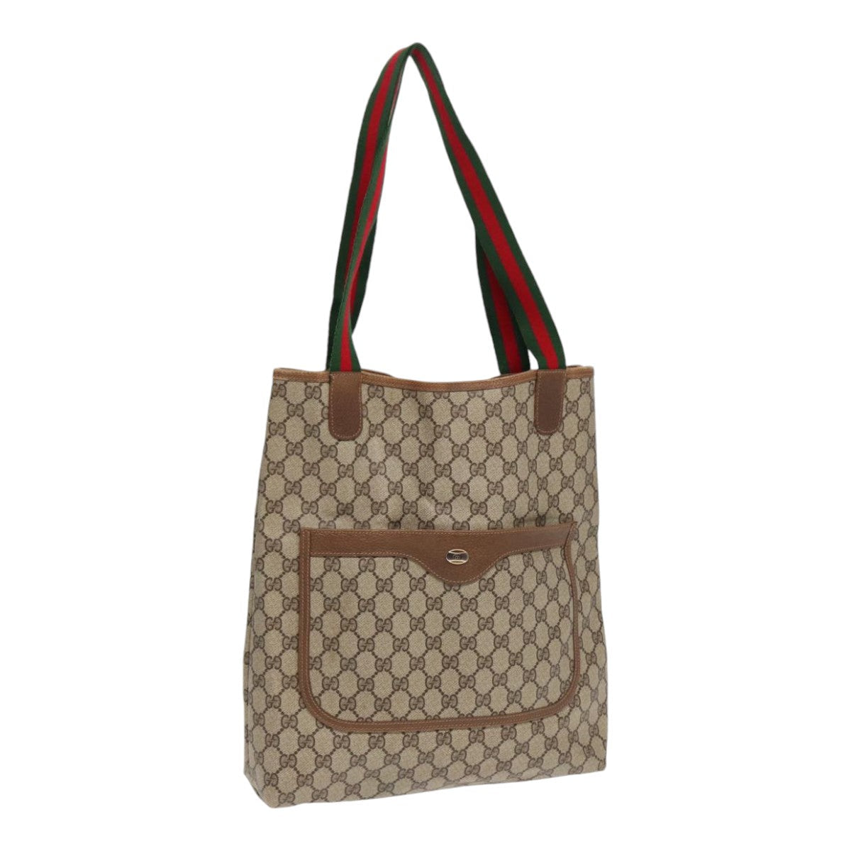 GUCCI GG Supreme Web Sherry Line Tote Bag PVC Beige Red 40 02 003 87629