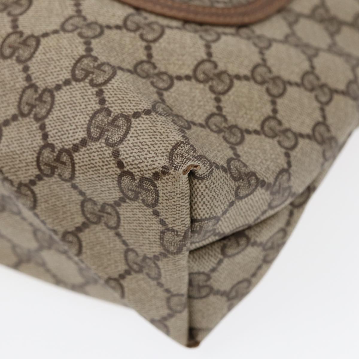 GUCCI GG Supreme Web Sherry Line Tote Bag PVC Beige Red 40 02 003 87629