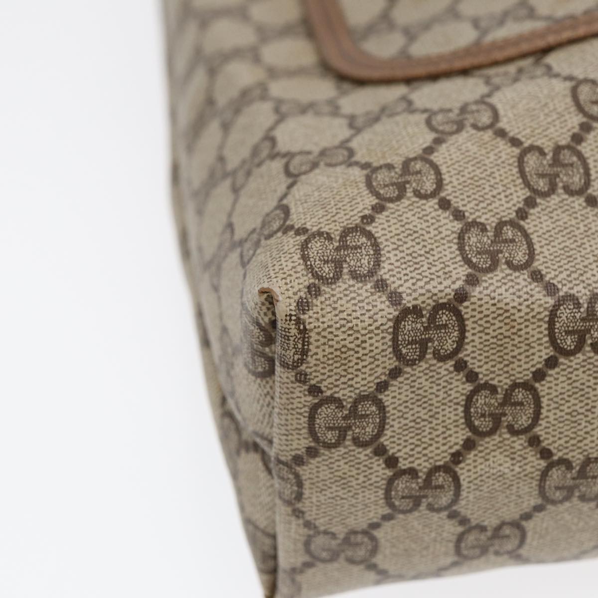 GUCCI GG Supreme Web Sherry Line Tote Bag PVC Beige Red 40 02 003 87629