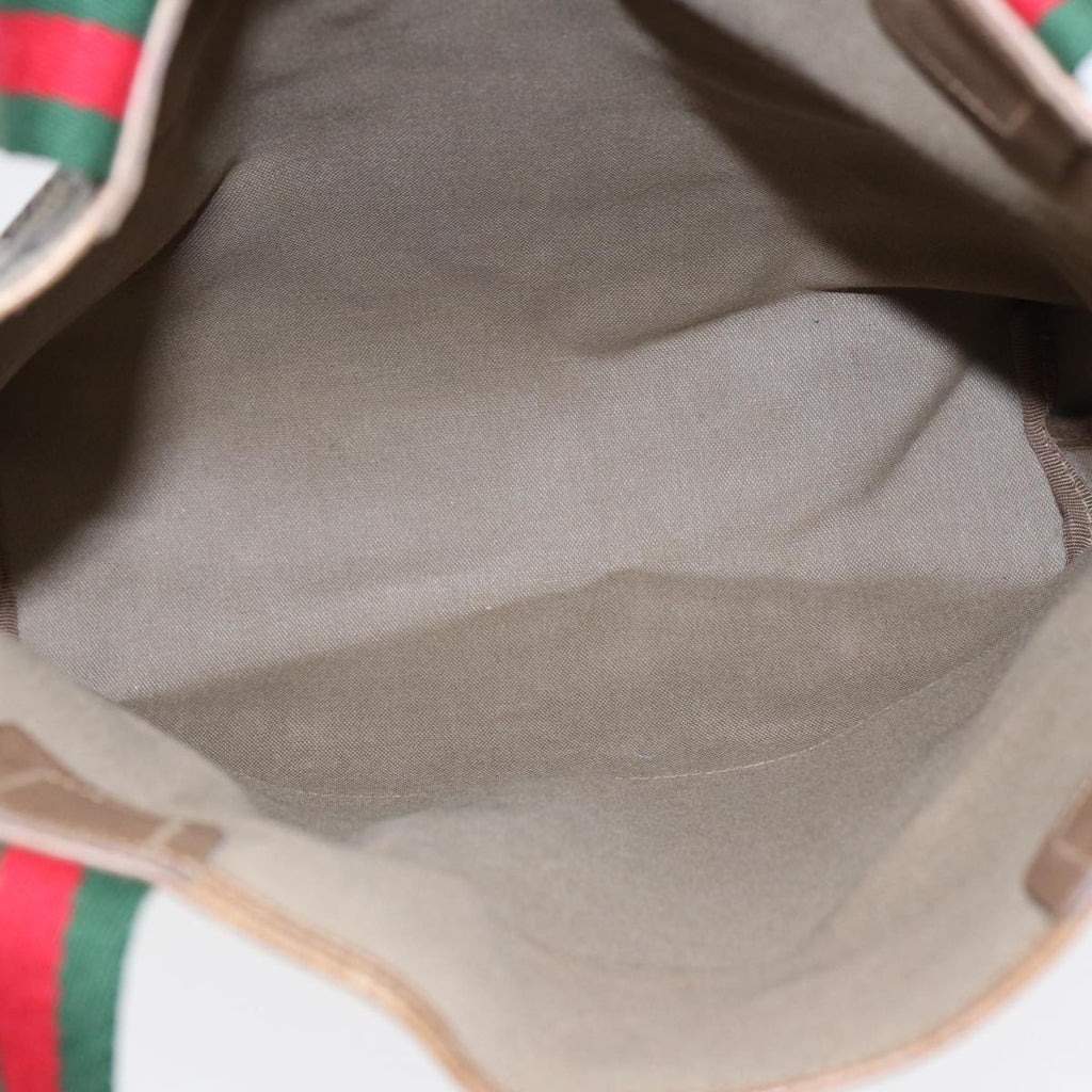GUCCI GG Supreme Web Sherry Line Tote Bag PVC Beige Red 40 02 003 87629