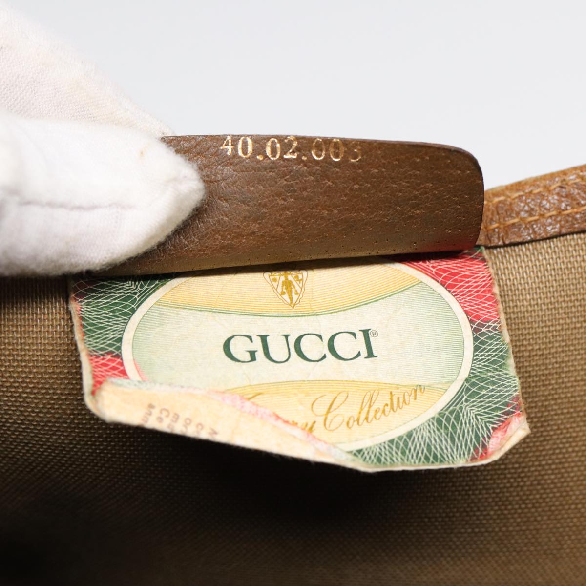 GUCCI GG Supreme Web Sherry Line Tote Bag PVC Beige Red 40 02 003 87629