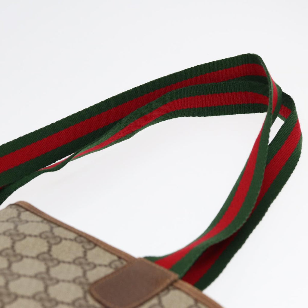 GUCCI GG Supreme Web Sherry Line Tote Bag PVC Beige Red 40 02 003 87629