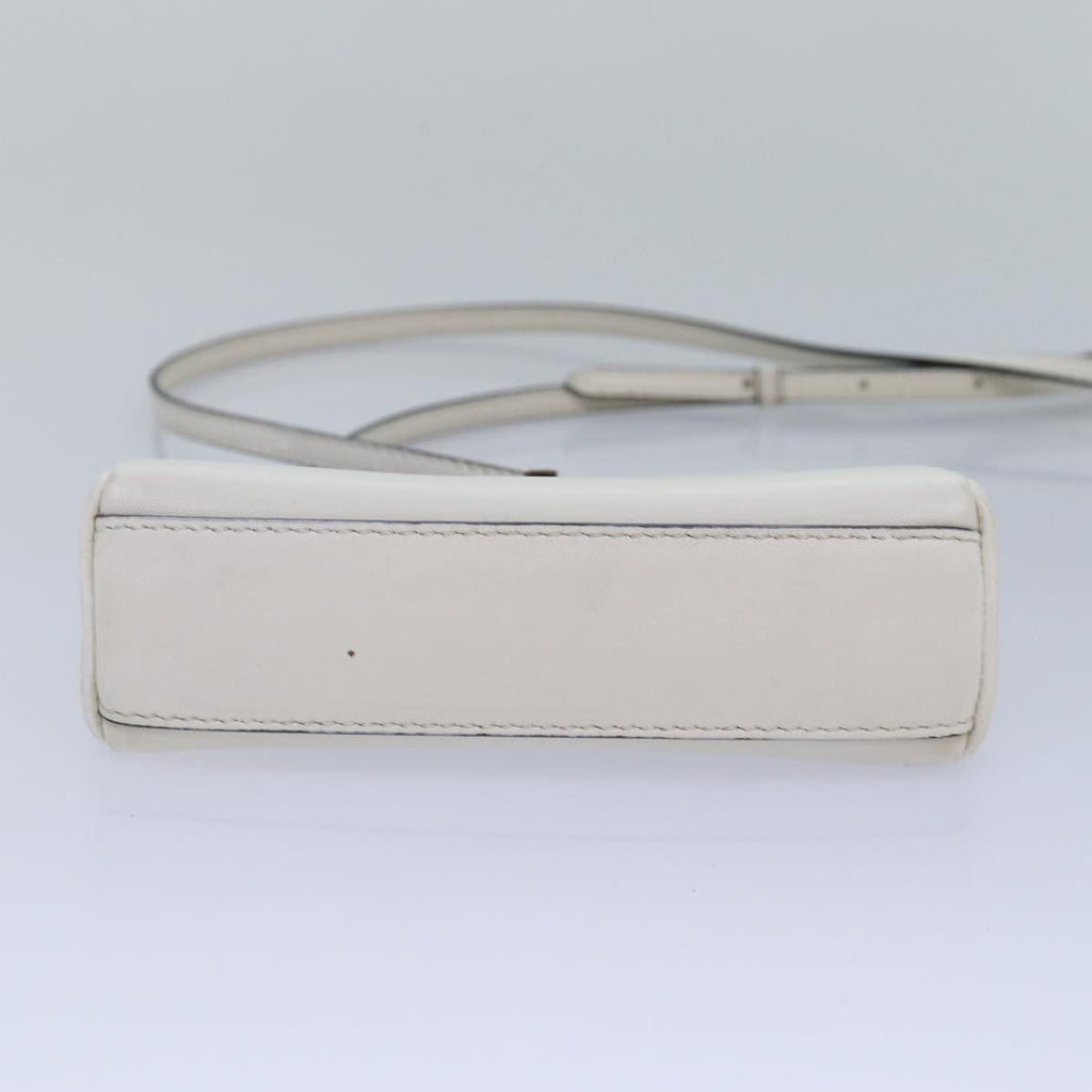 FENDI Peek A Boo Small Shoulder Bag Leather 2way White 87645