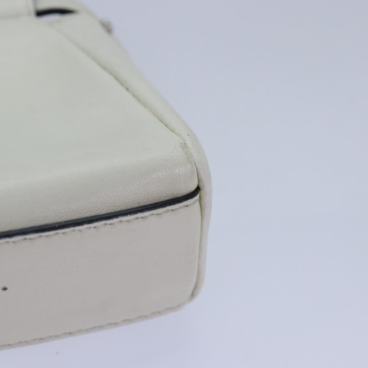 FENDI Peek A Boo Small Shoulder Bag Leather 2way White 87645