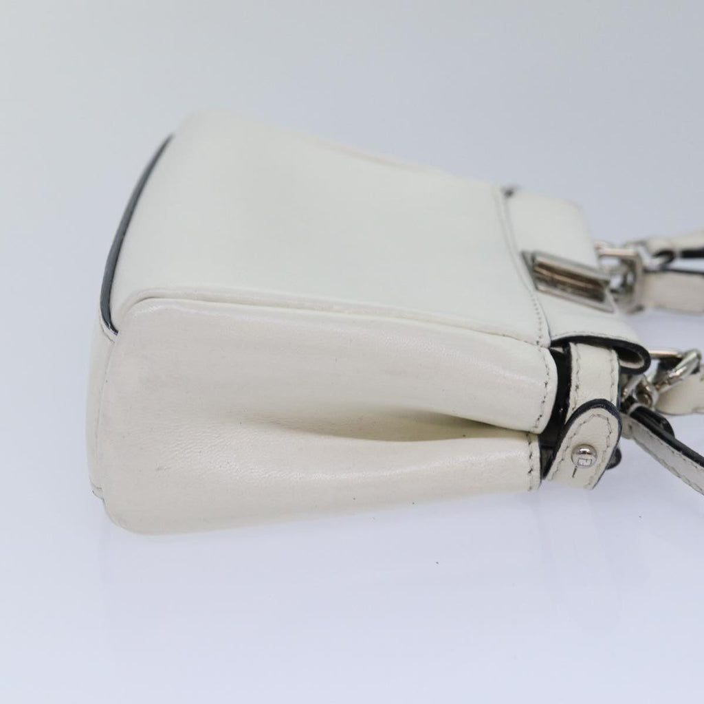 FENDI Peek A Boo Small Shoulder Bag Leather 2way White 87645