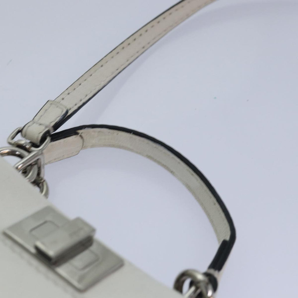 FENDI Peek A Boo Small Shoulder Bag Leather 2way White 87645